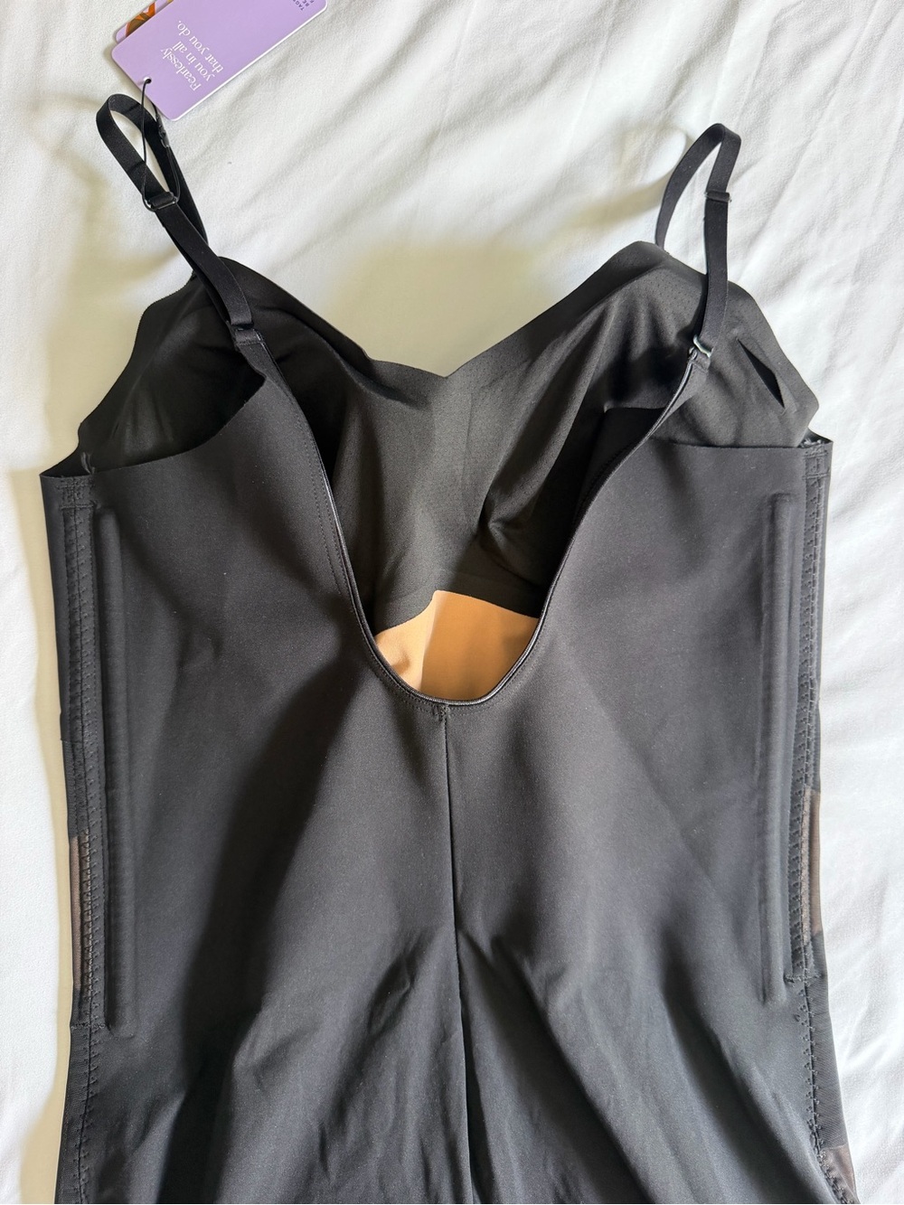 NWT Honeylove Mid Thigh Black Shapewear Bodysuit - Picture 11 of 17